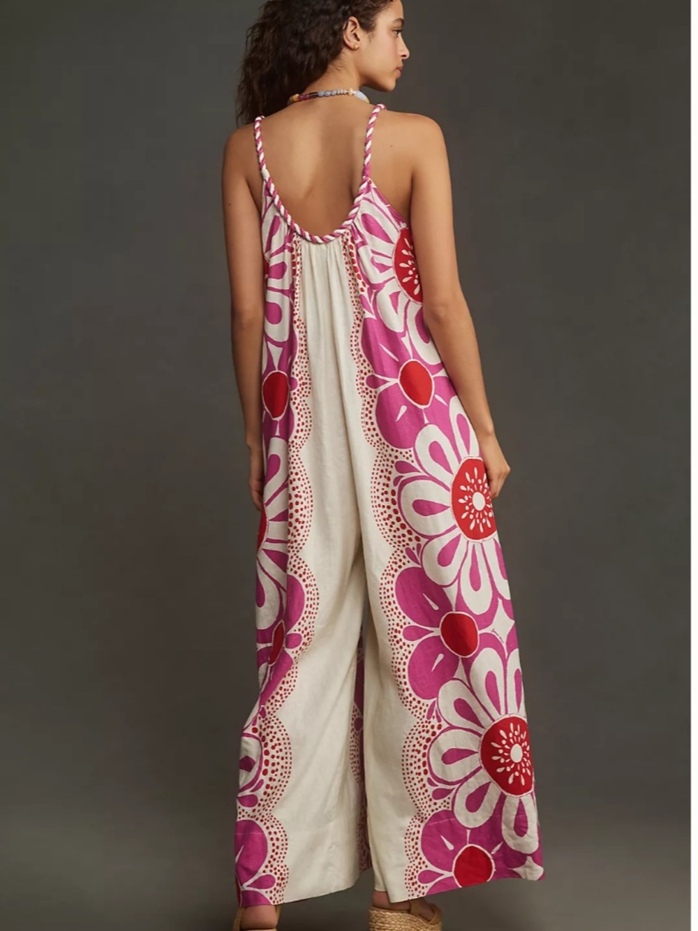 FARM Rio Maia Wide Leg Linen Jumpsuit M - Picture 3 of 6